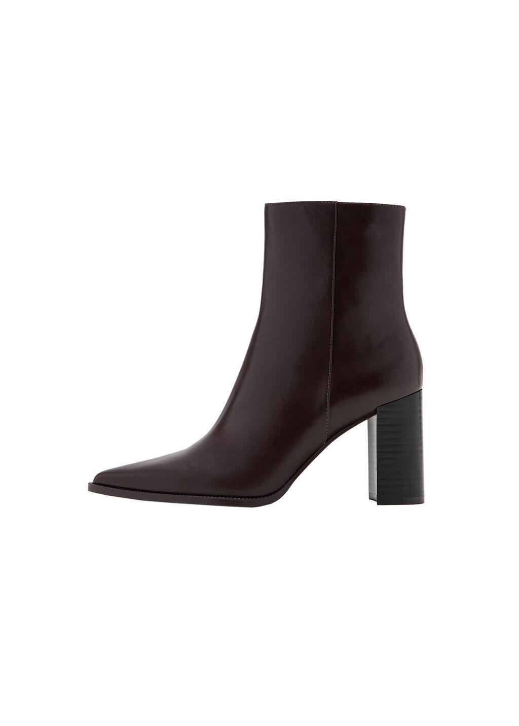 Brown Ankle Boots With Block Heel, Dark Brown, large image number 3
