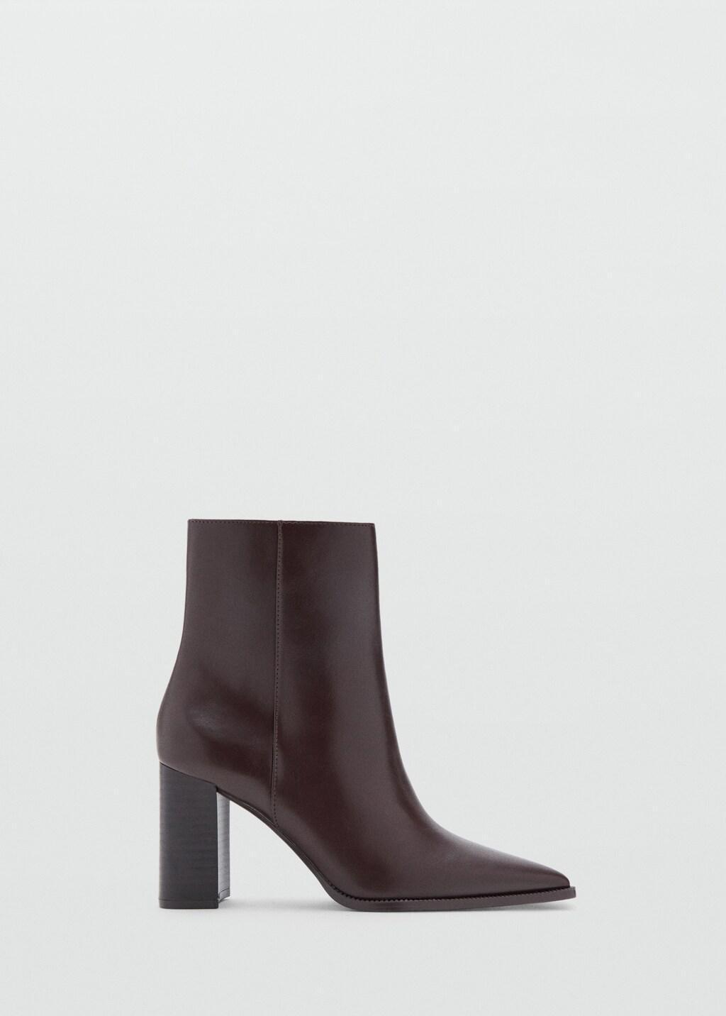 Brown Ankle Boots With Block Heel, Dark Brown, large image number 4
