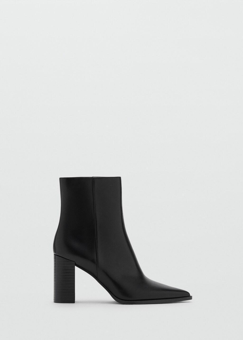 Black Ankle Boots With Block Heel, Black, large image number 3