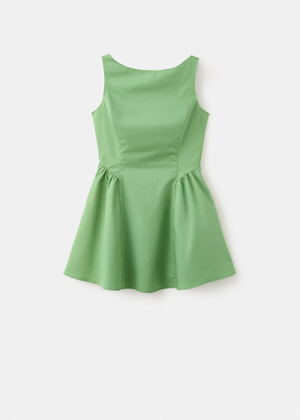 Green Flared Cotton Dress, 0201_43, large image number 7