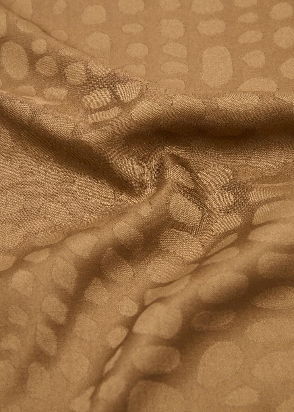 Brown Jacquard Scarf, Brown, medium