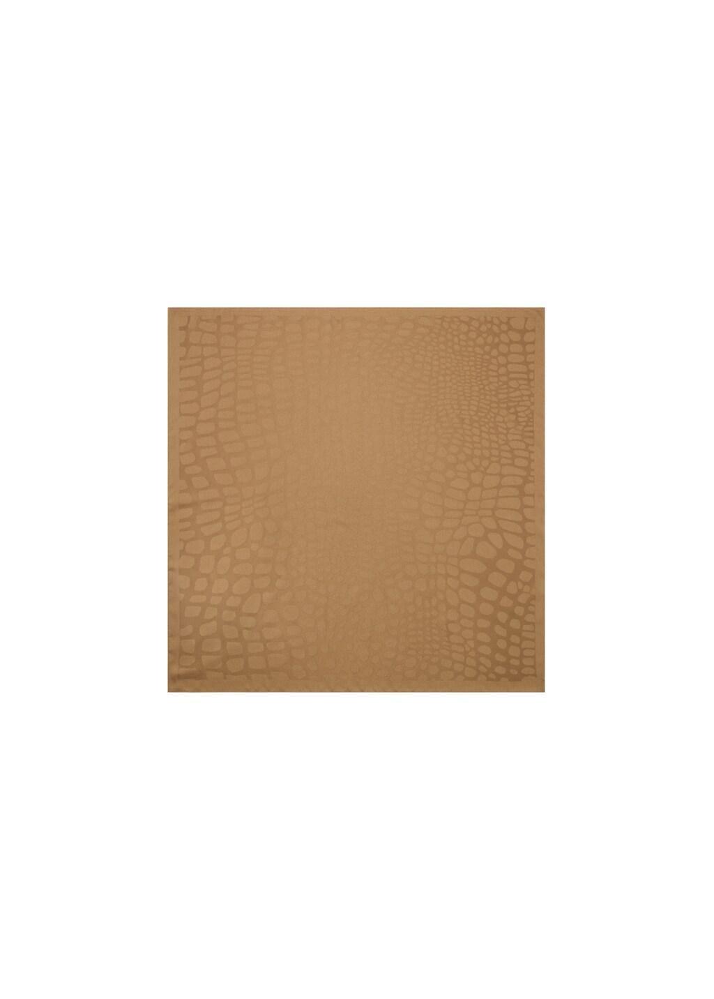 Brown Jacquard Scarf, Brown, large image number 2