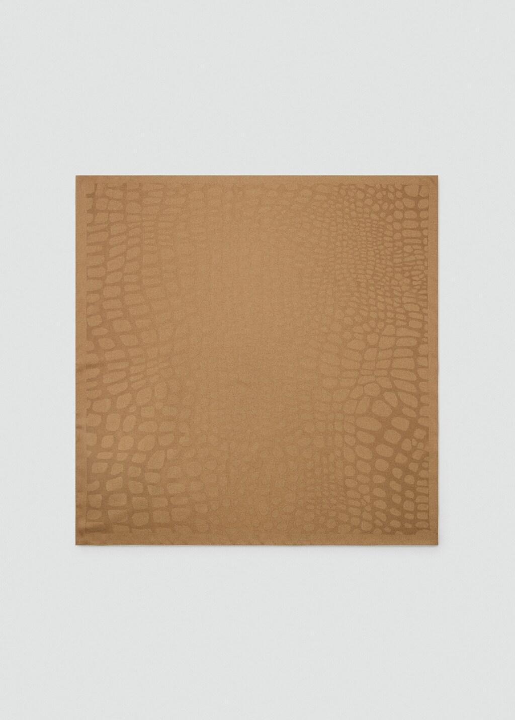 Brown Jacquard Scarf, Brown, large image number 3