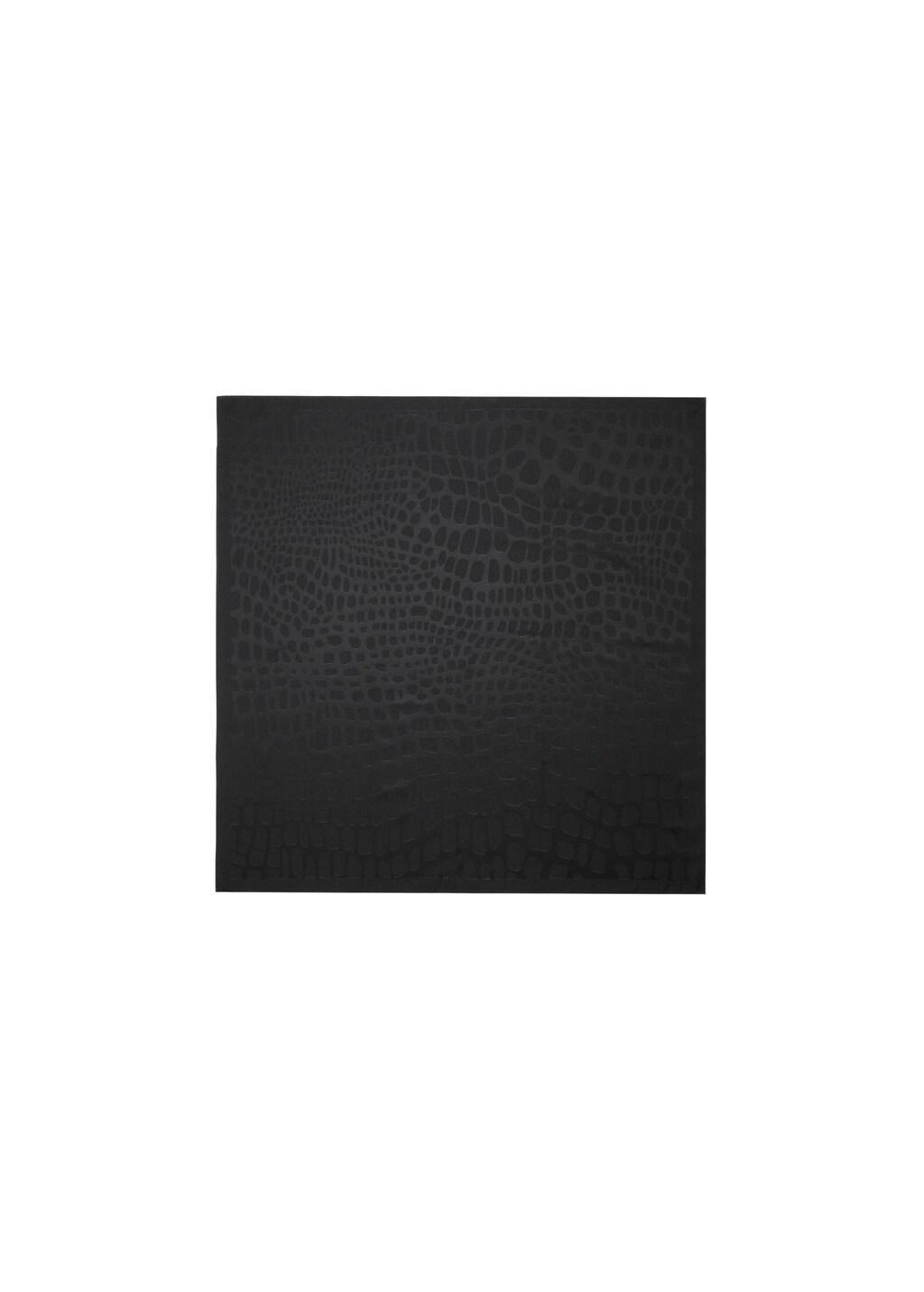 Black Jacquard Scarf, Black, medium