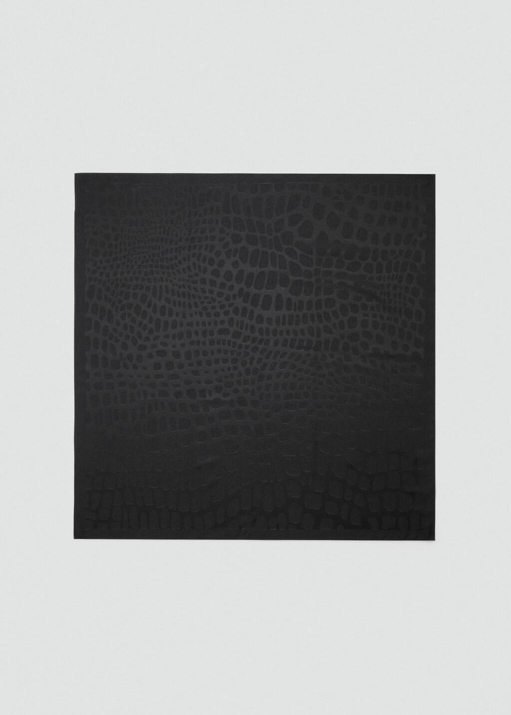 Black Jacquard Scarf, Black, large image number 3