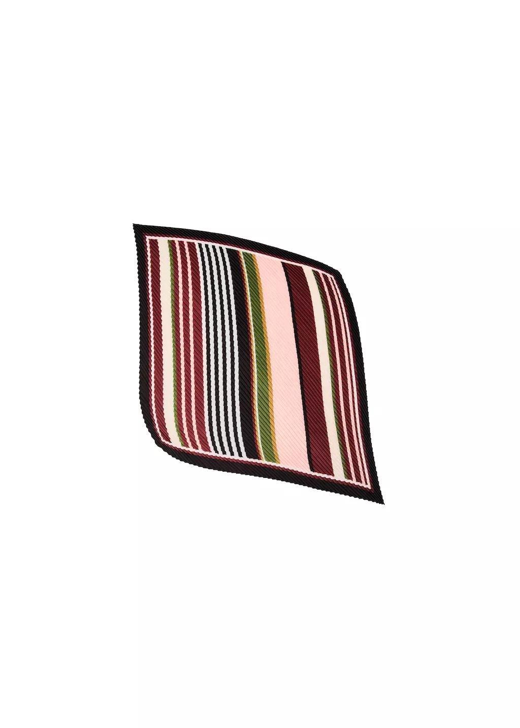 Red Printed Pleated Scarf, Dark Red, large image number 2