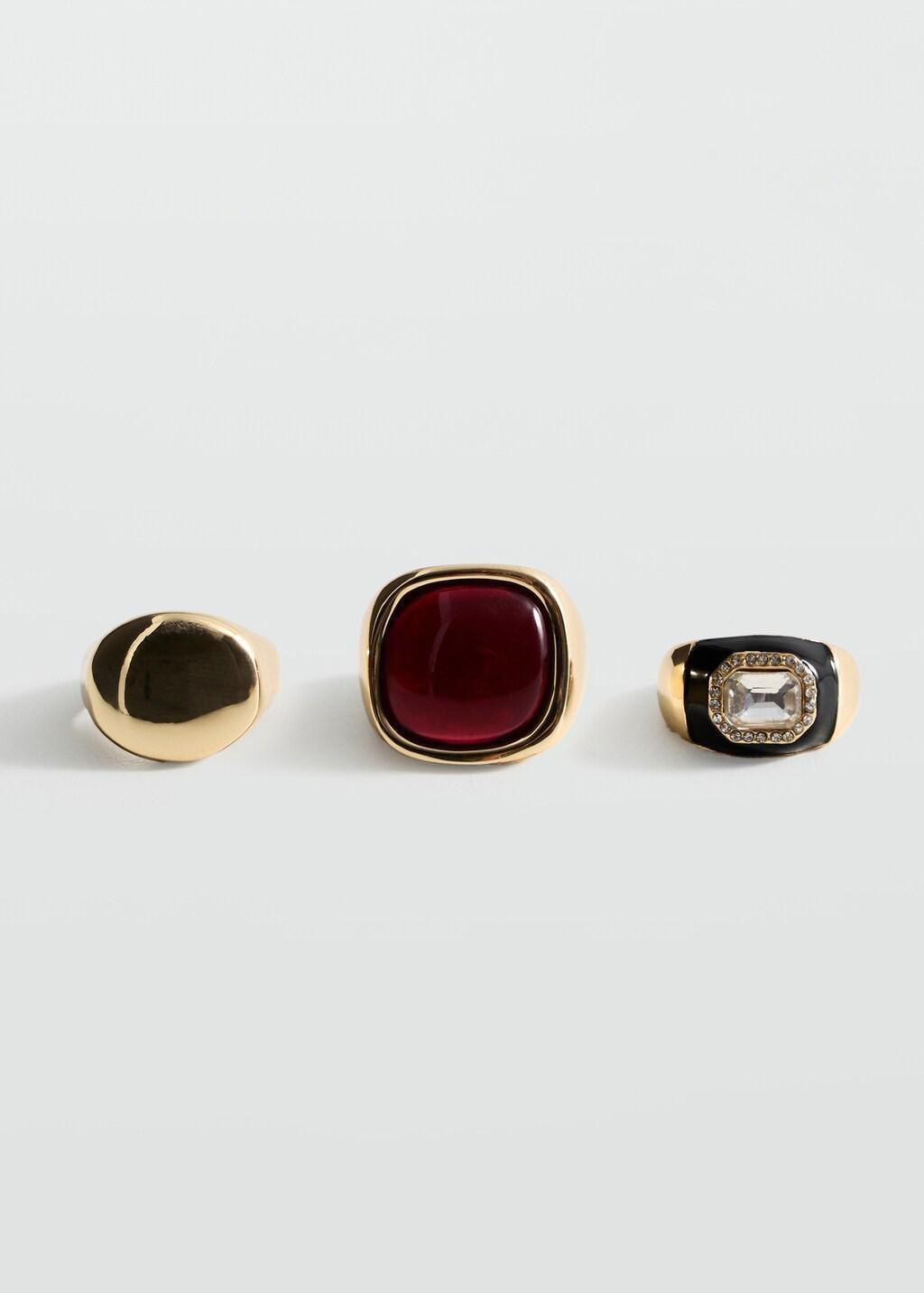 Gold Pack Of 3 Combined Rings, Gold, large image number 3