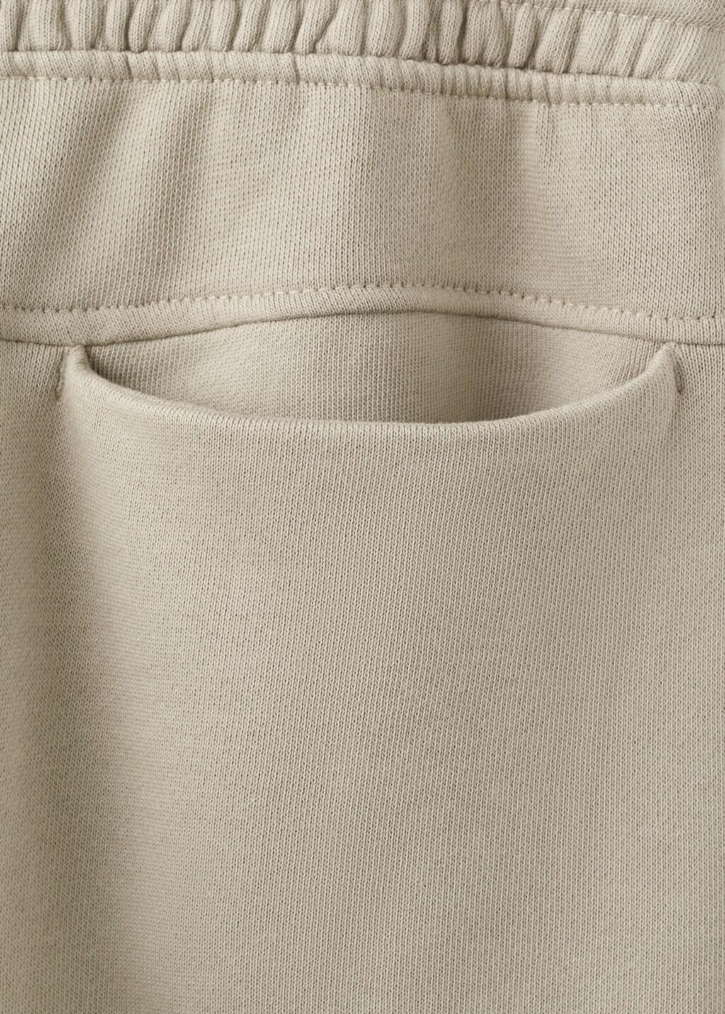 Brown Lt Pastel Cotton Joggers With Elastic Waist, Kids Boy, Light Pastel Brown, large image number 3