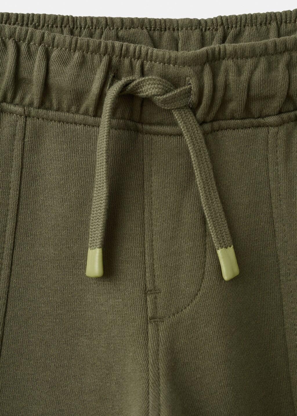 Khaki Cotton Cargo Joggers, Kids Boy, Beige - Khaki, large image number 2