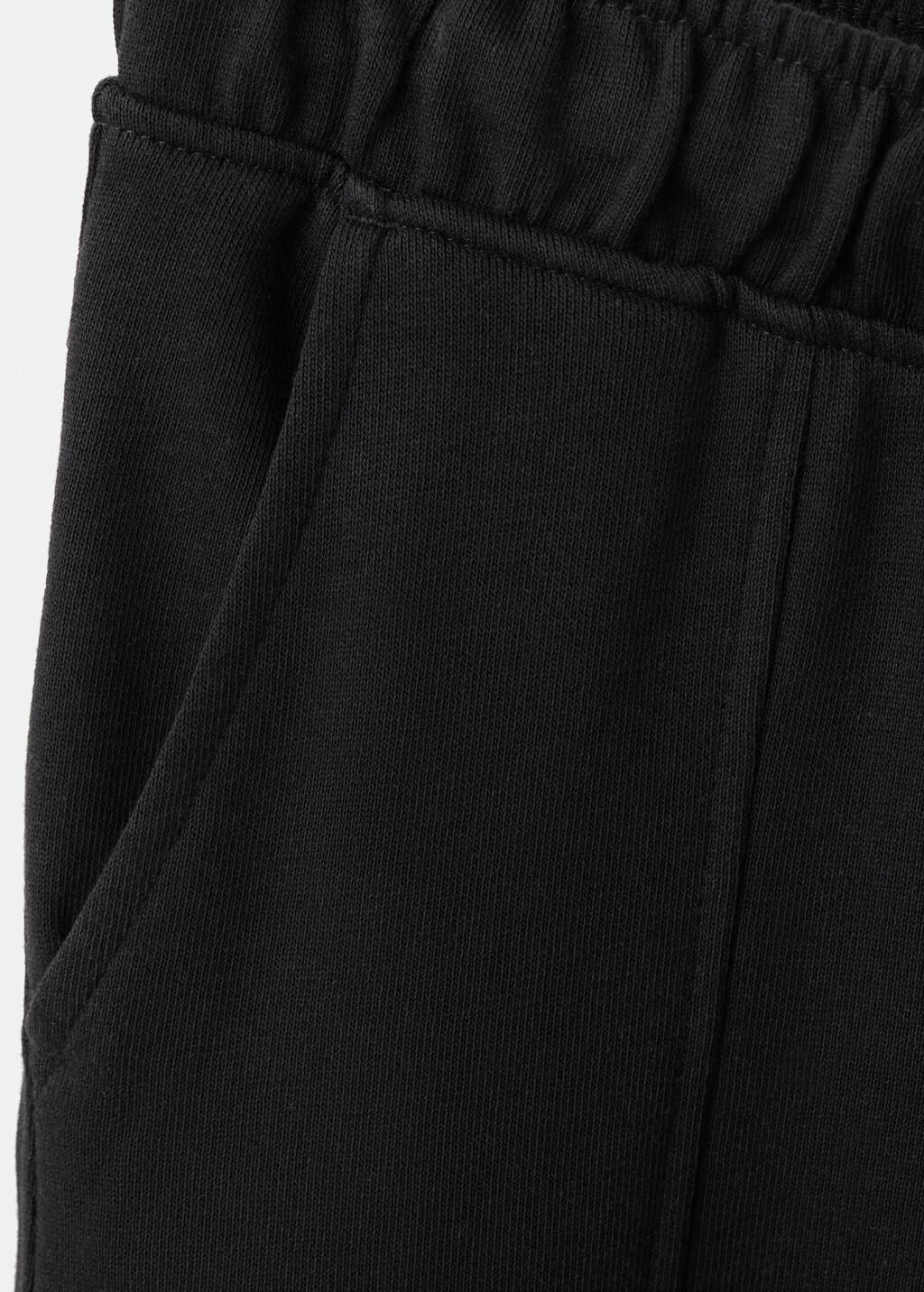 Black Cotton Cargo Joggers, Kids Boys, Black, medium