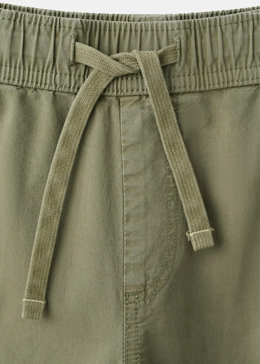 Khaki Straight-Fit Cotton Trousers, Kids Boys, Beige - Khaki, large image number 1