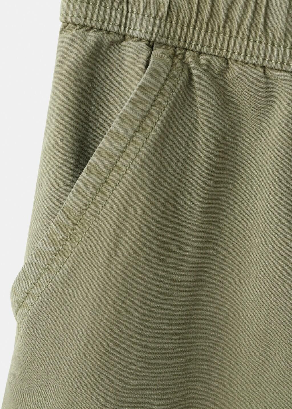 Khaki Straight-Fit Cotton Trousers, Kids Boys, Beige - Khaki, large image number 3
