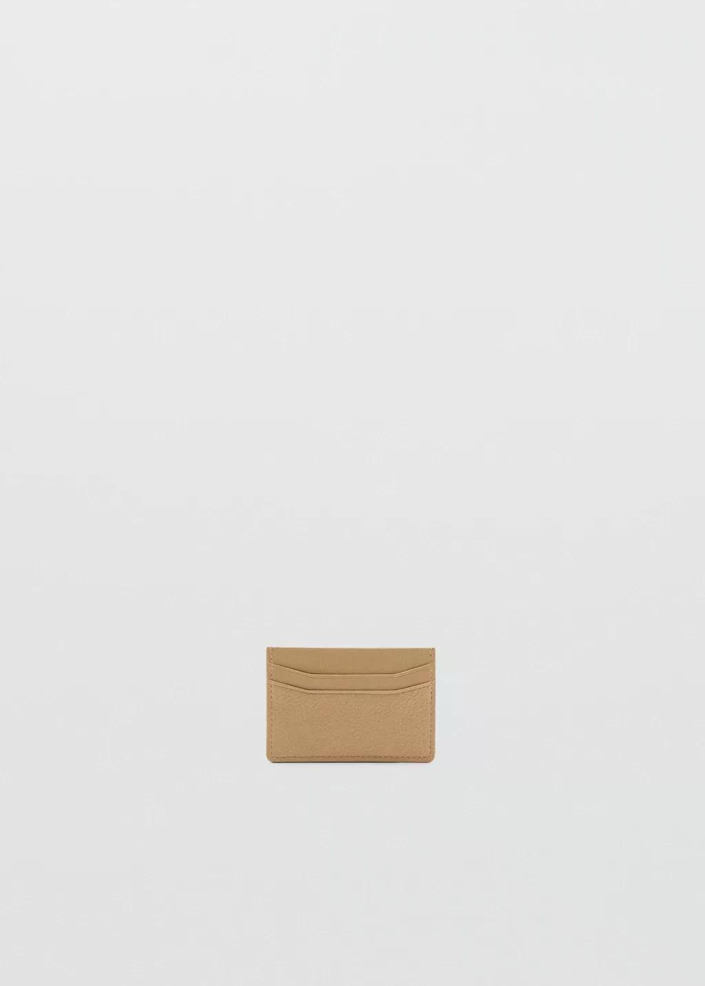 Beige Faux-Leather Cardholder, 0201_08, large image number 0