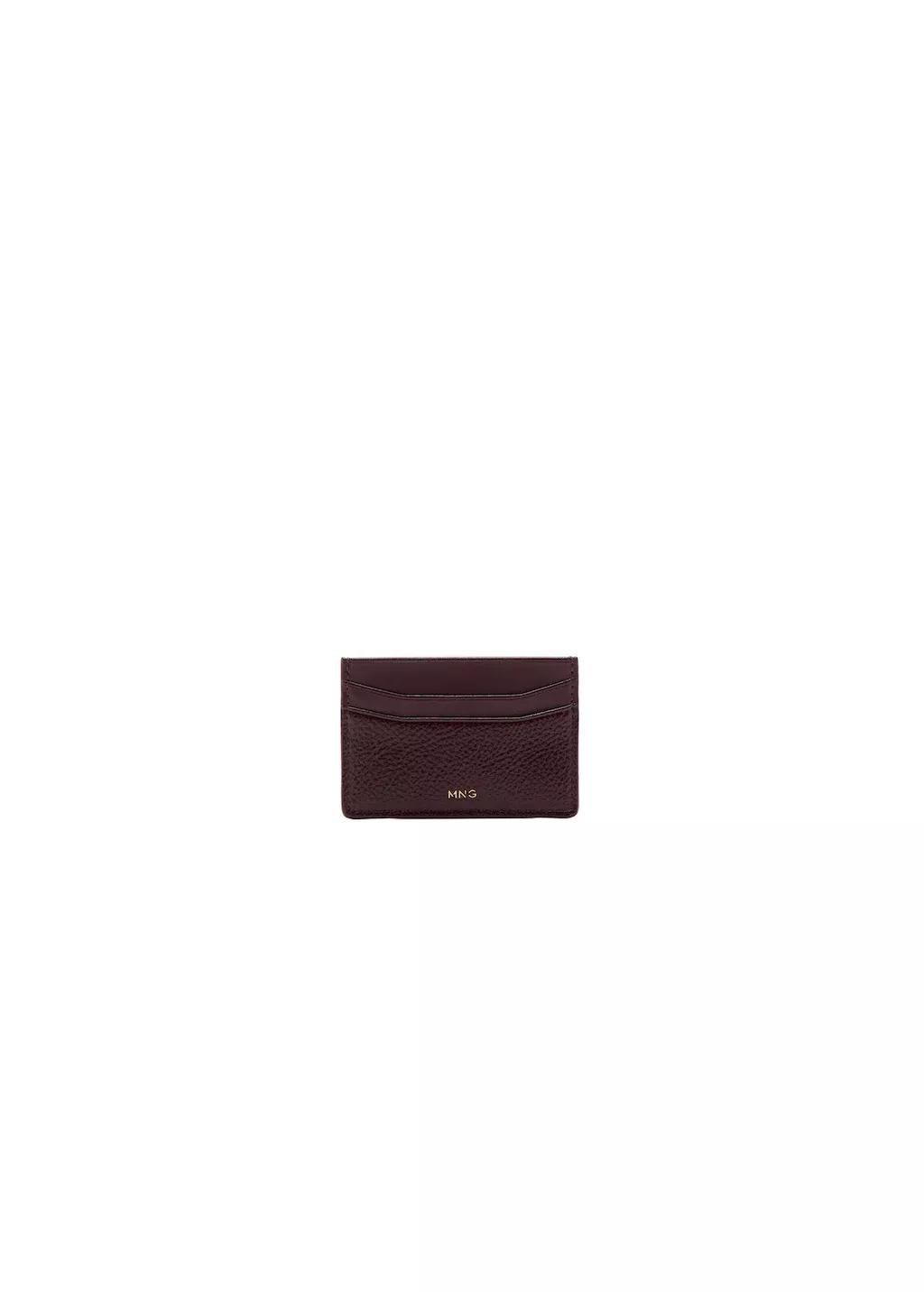 Red Faux-Leather Cardholder, Dark Red, medium