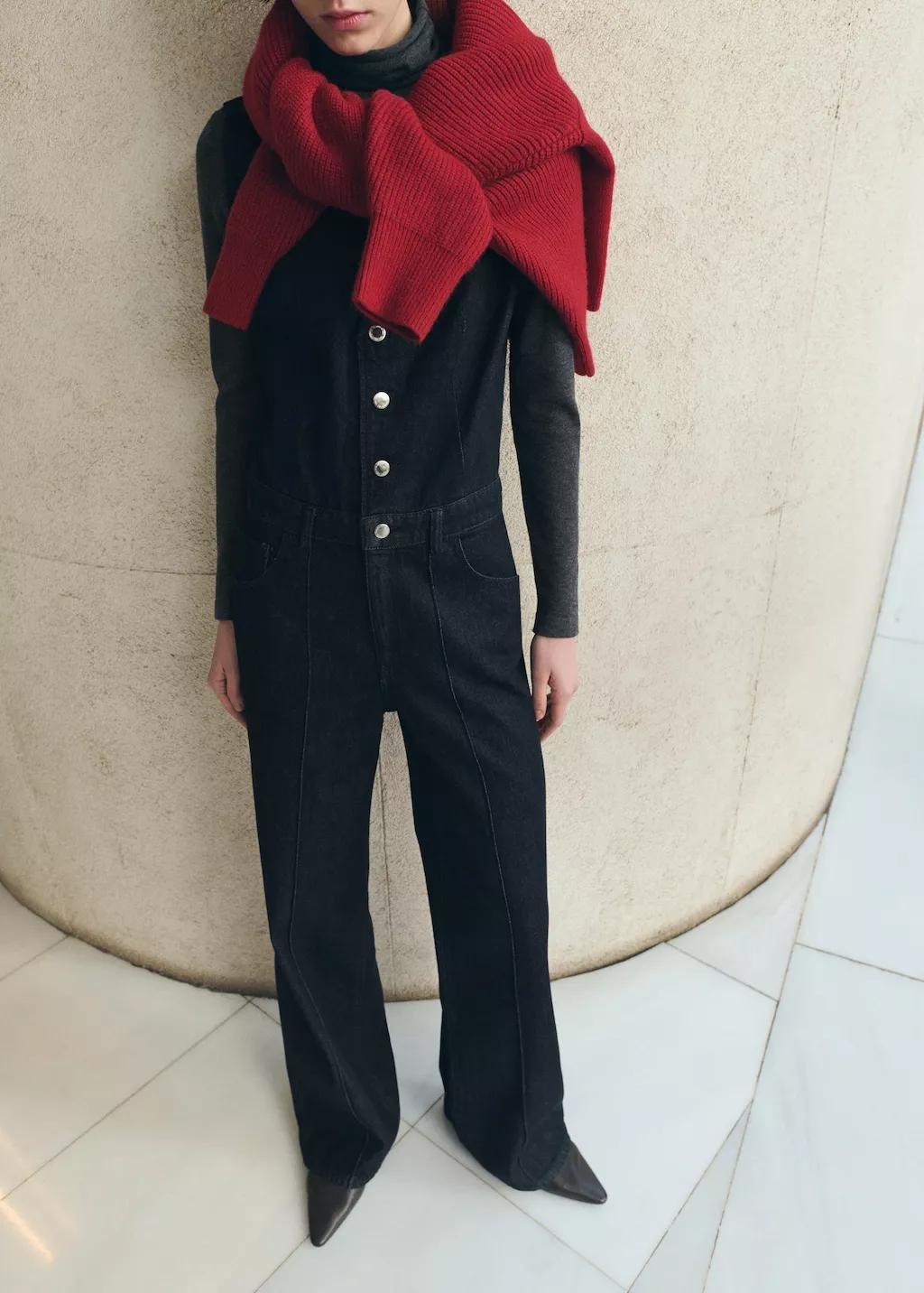 Blue Buttons Denim Jumpsuit, Open Blue, large image number 0