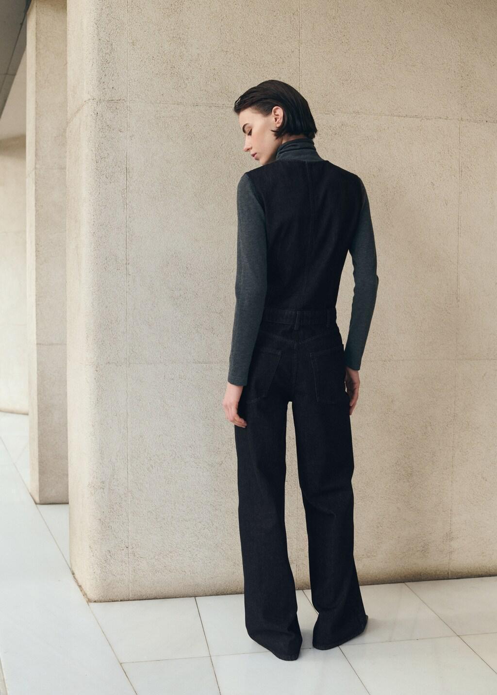 Blue Buttons Denim Jumpsuit, Open Blue, large image number 2