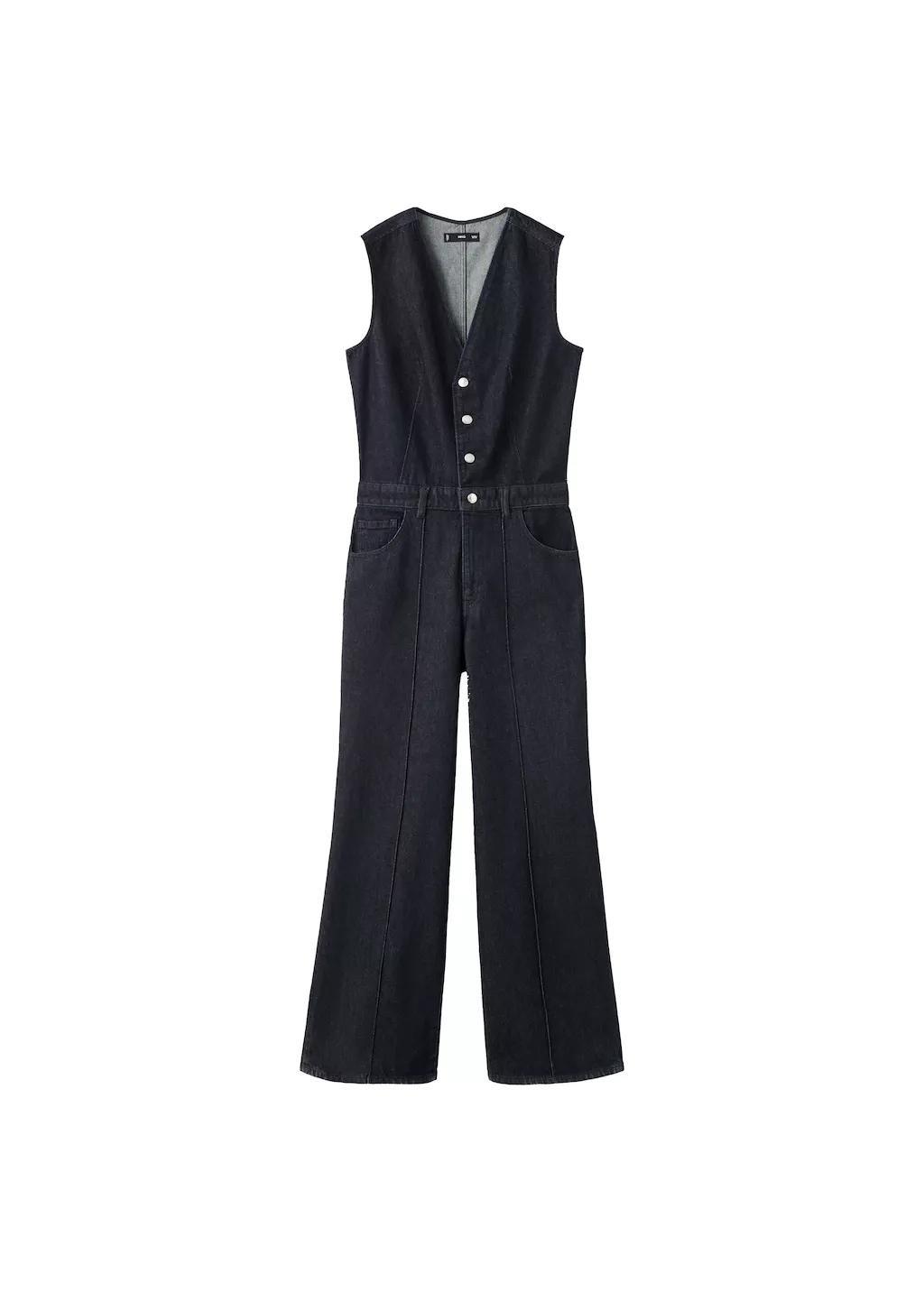 Blue Buttons Denim Jumpsuit, Open Blue, large image number 5