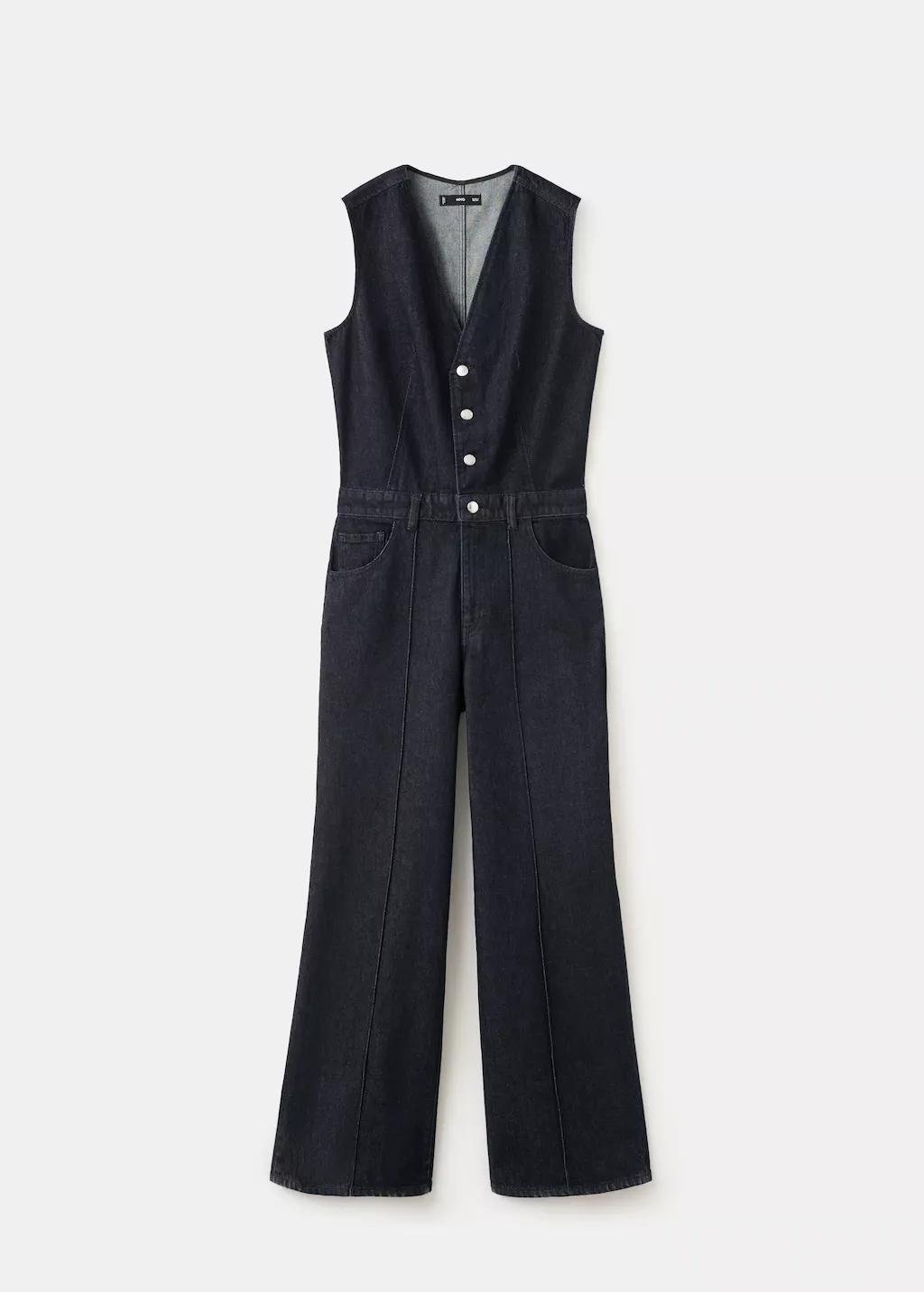 Blue Buttons Denim Jumpsuit, Open Blue, large image number 6