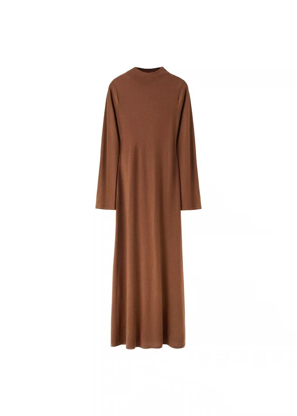 Brown Knitted Dress With Bell Sleeves, 0201_17, large image number 5