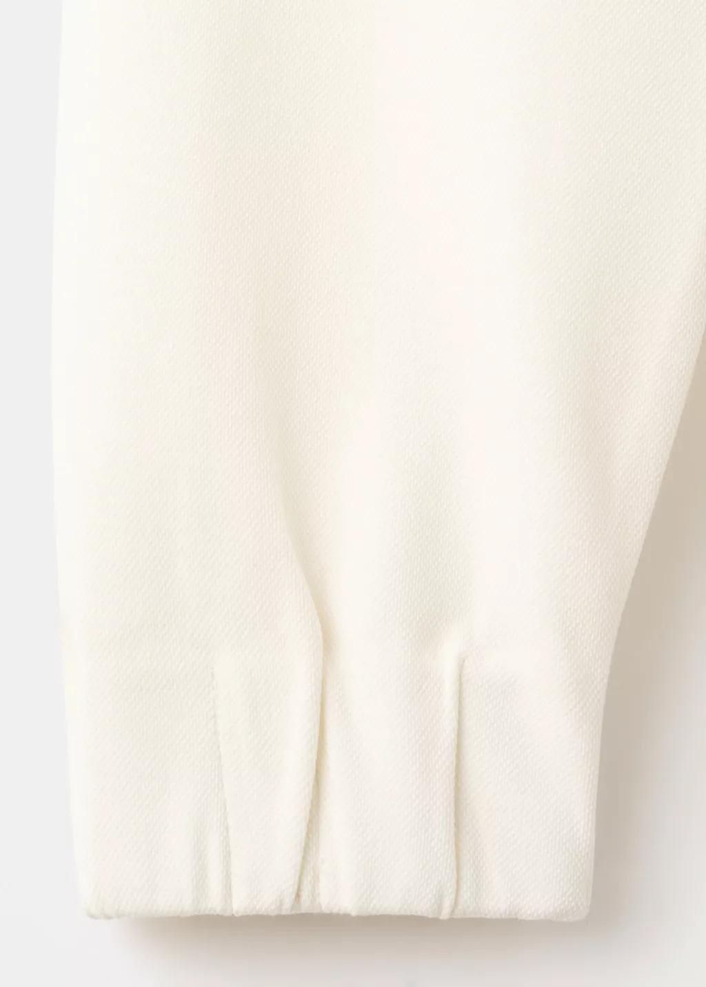 Beige Ruched Sleeve Sweatshirt, 0201_05, large image number 5