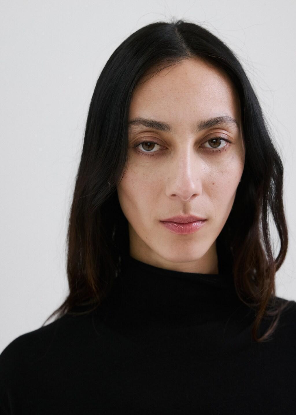 Black Turtleneck Knit Sweater, 0201_99, large image number 6