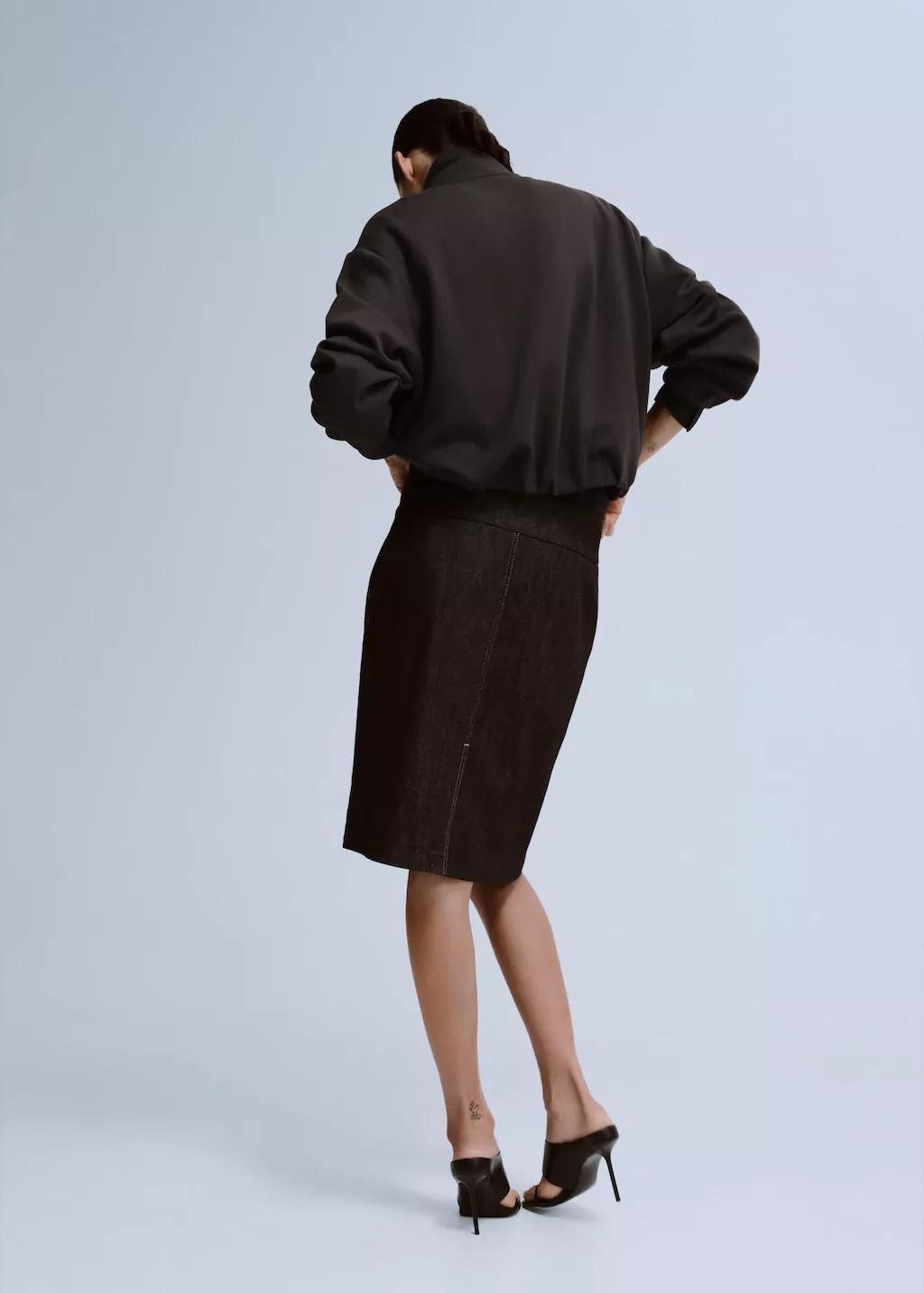 Brown Balloon Sleeve Sweatshirt, 0201_32, medium