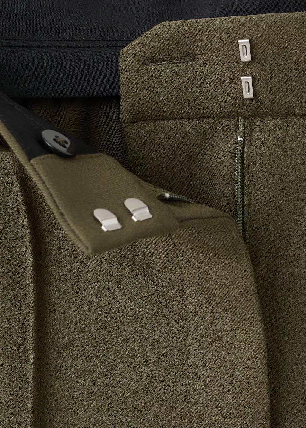 Khaki Straight Mid-Rise Trousers, Beige - Khaki, large image number 4