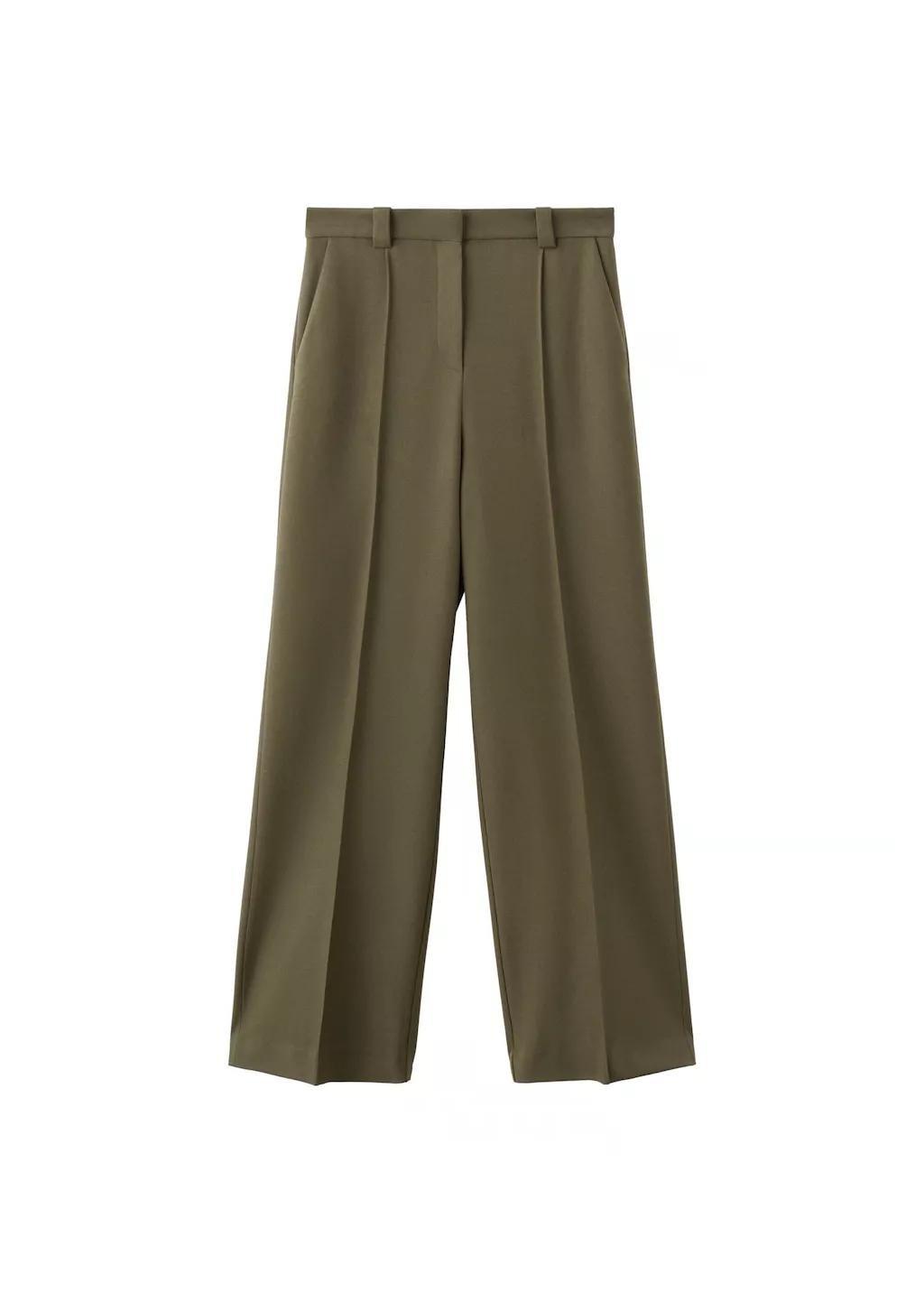 Khaki Straight Mid-Rise Trousers, Beige - Khaki, large image number 5