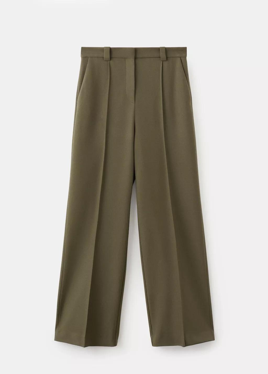 Khaki Straight Mid-Rise Trousers, Beige - Khaki, large image number 6