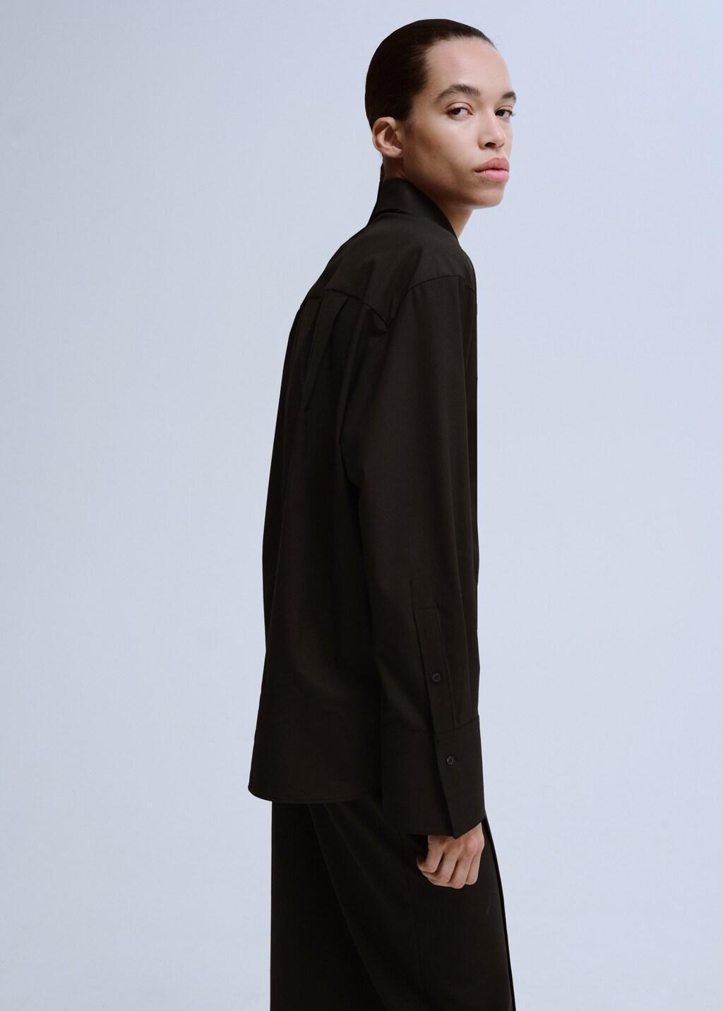 Brown Straight-Cut Shirt With Pocket, Dark Brown, large image number 4