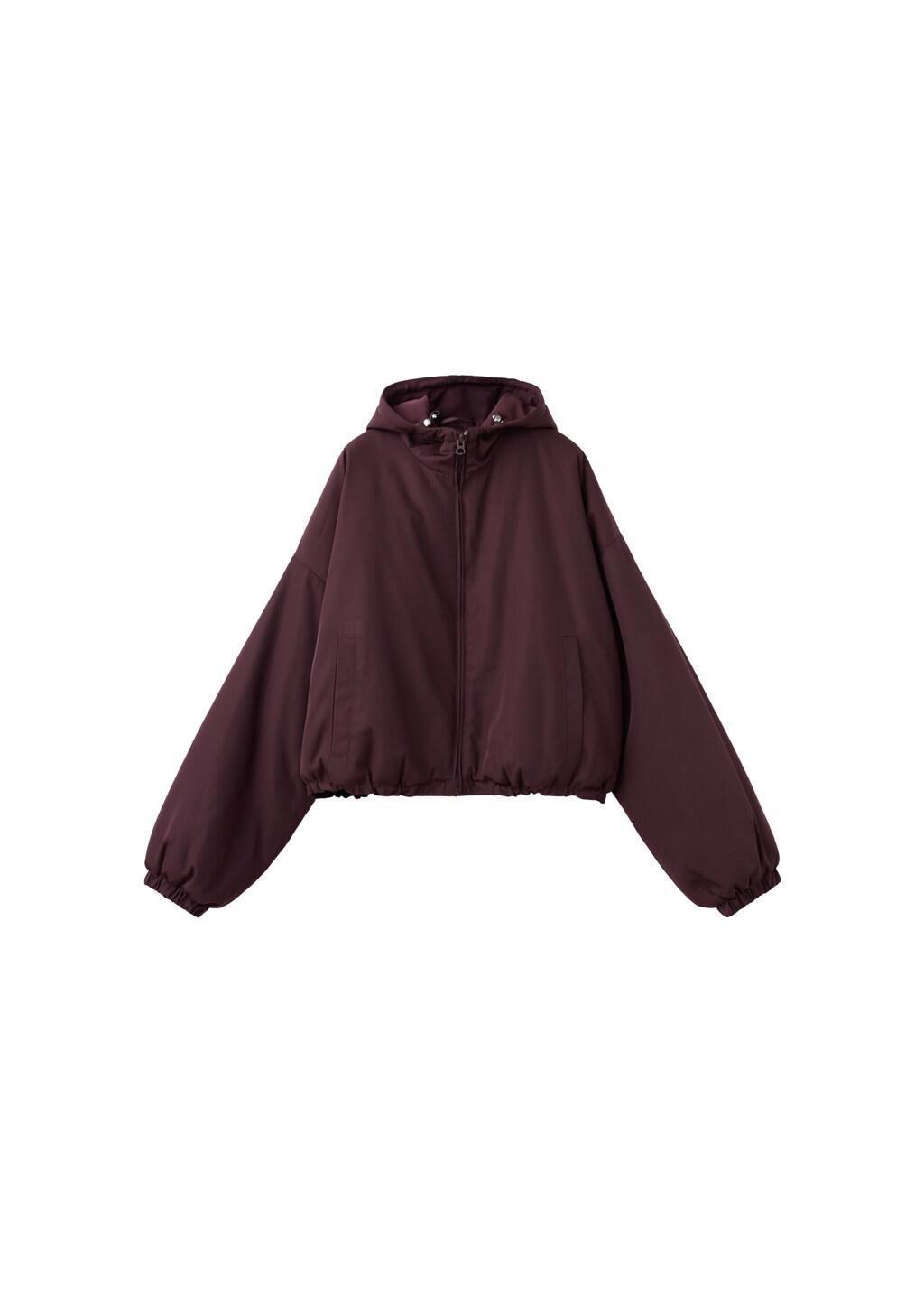 Red Oversized Hooded Jacket, Dark Red, large image number 6