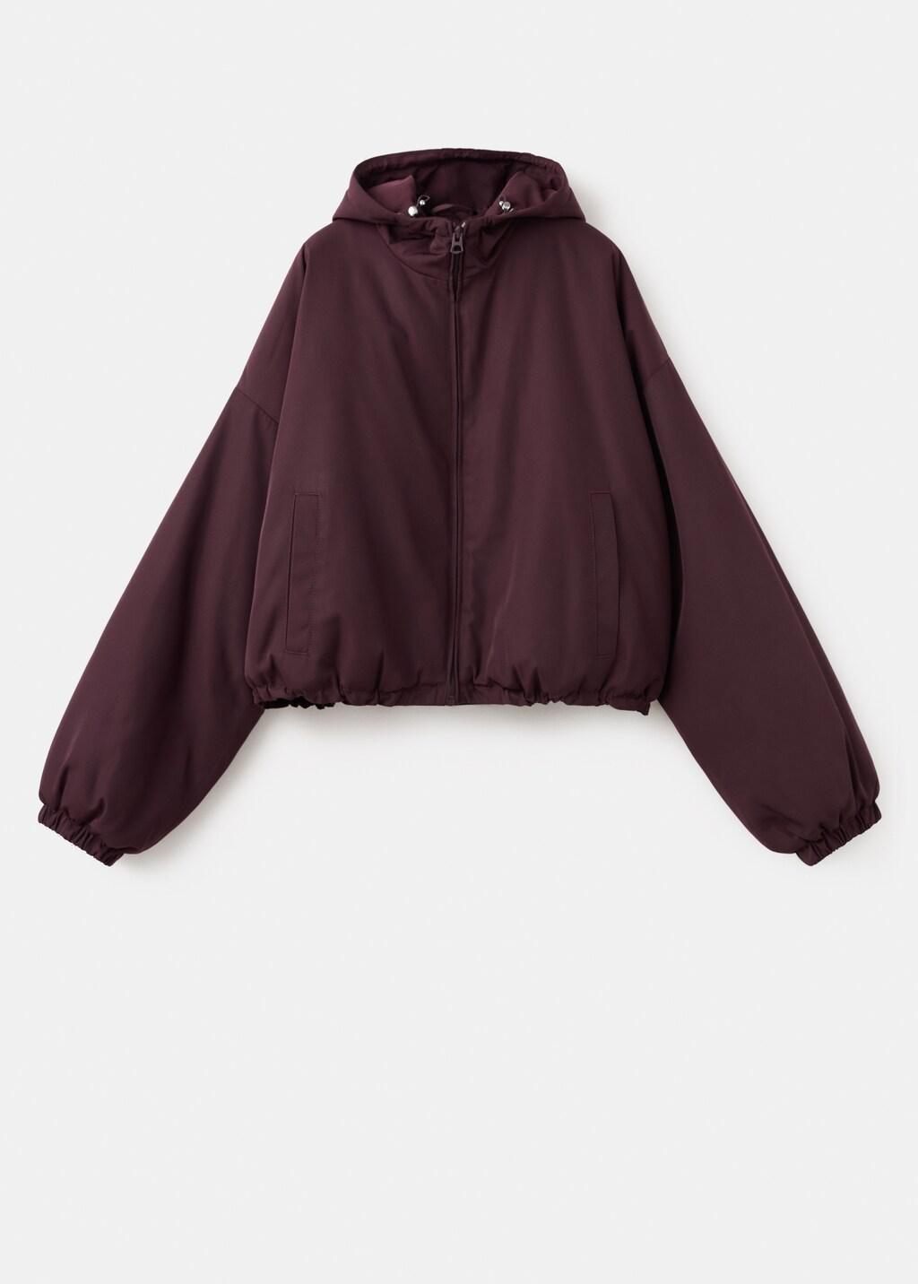 Red Oversized Hooded Jacket, Dark Red, large image number 7