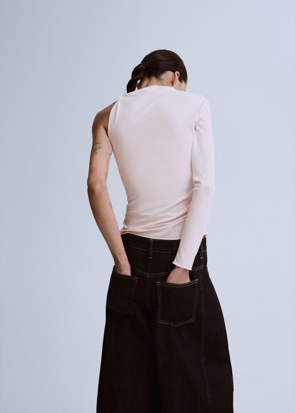 Pink Lt Pastel Asymmetrical Long-Sleeved T-Shirt, Light-Pastel Pink, large image number 2