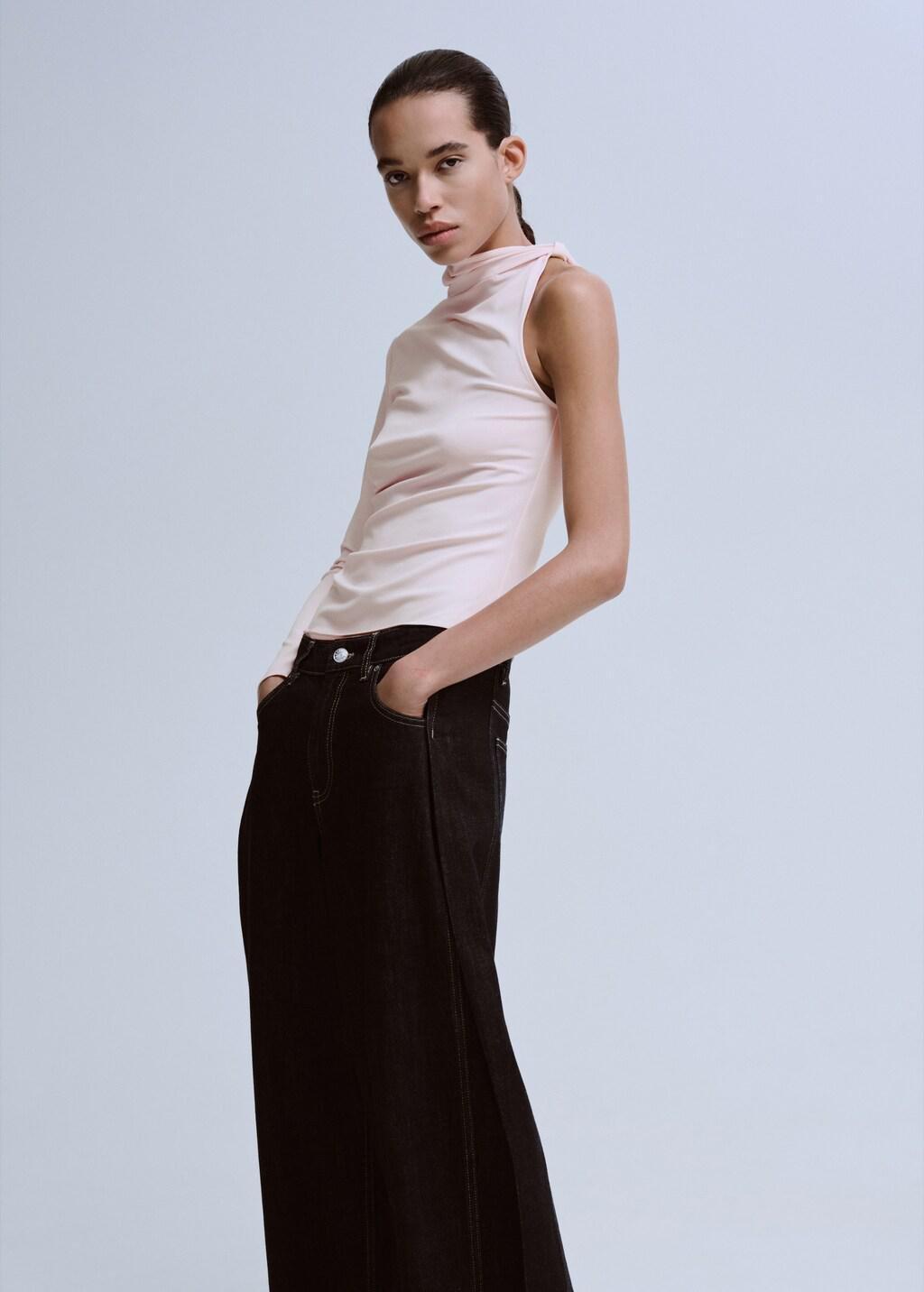 Pink Lt Pastel Asymmetrical Long-Sleeved T-Shirt, Light-Pastel Pink, large image number 3