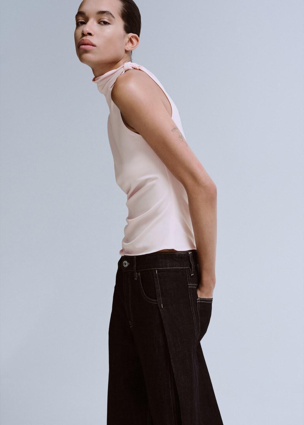 Pink Lt Pastel Asymmetrical Long-Sleeved T-Shirt, Light-Pastel Pink, large image number 4