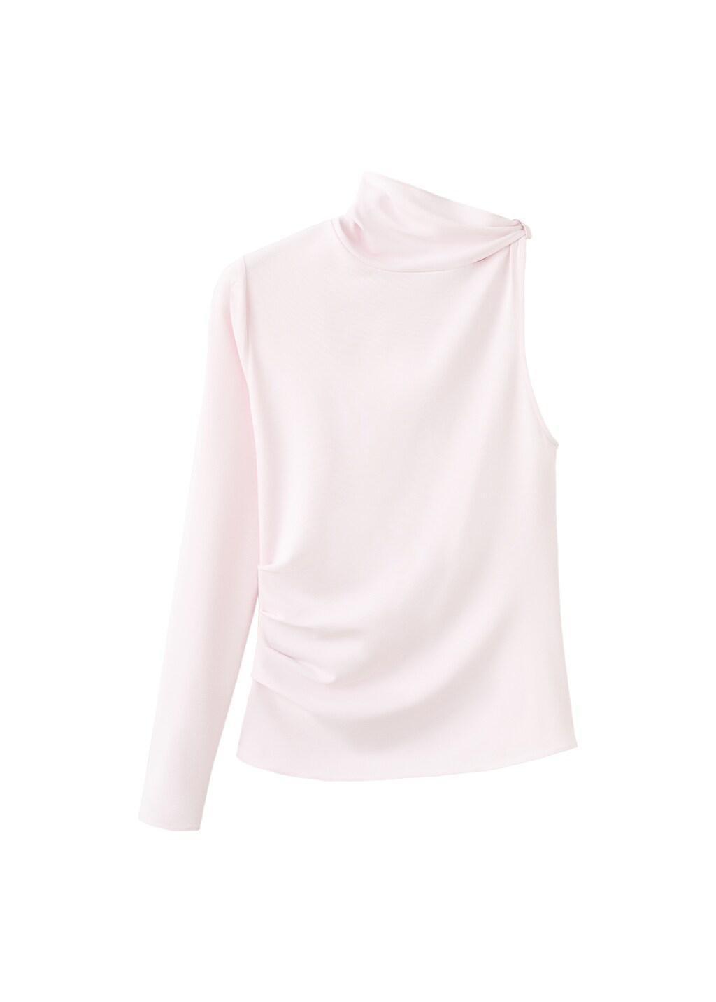 Pink Lt Pastel Asymmetrical Long-Sleeved T-Shirt, Light-Pastel Pink, large image number 6