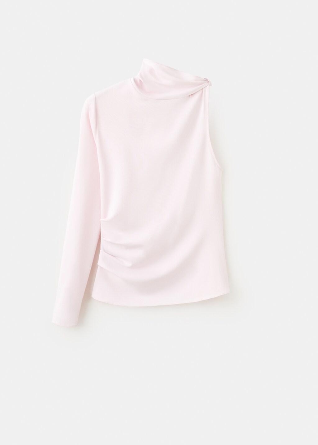 Pink Lt Pastel Asymmetrical Long-Sleeved T-Shirt, Light-Pastel Pink, large image number 7