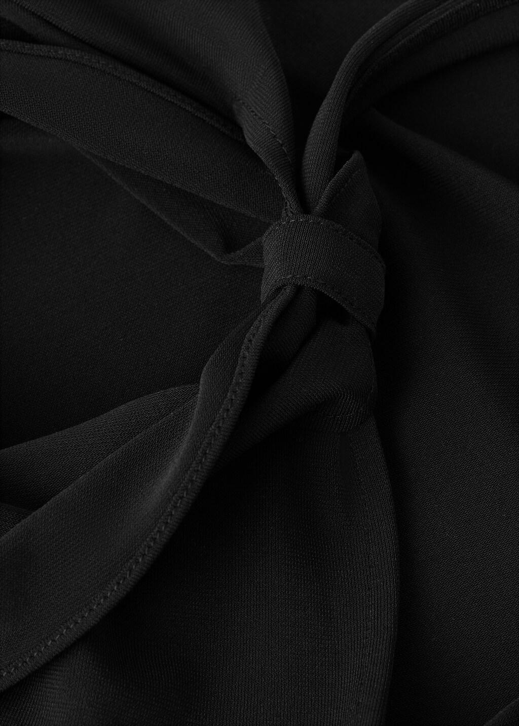 Black Asymmetrical Long-Sleeved T-Shirt, Black, large image number 4