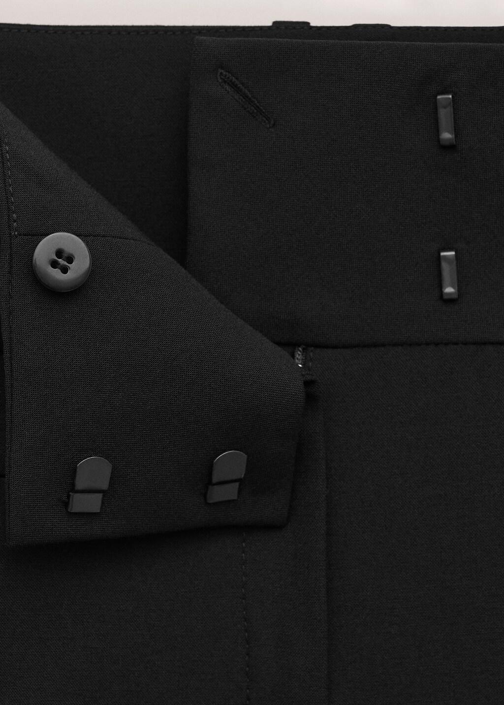 Black Straight-Leg Trousers With Belt Loops, Black, large image number 1