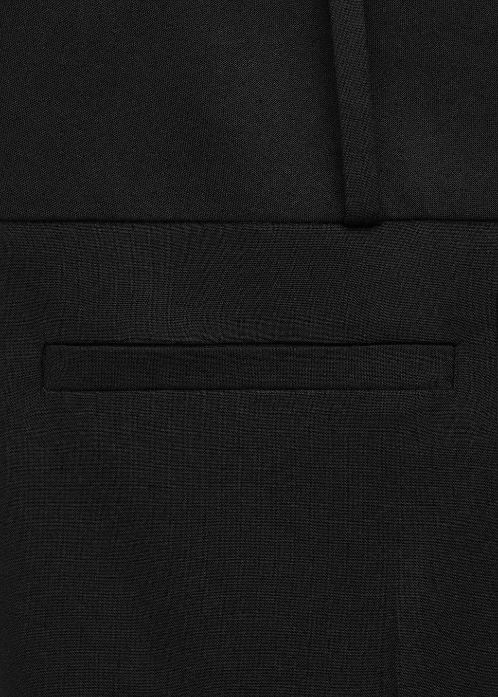 Black Straight-Leg Trousers With Belt Loops, Black, large image number 4