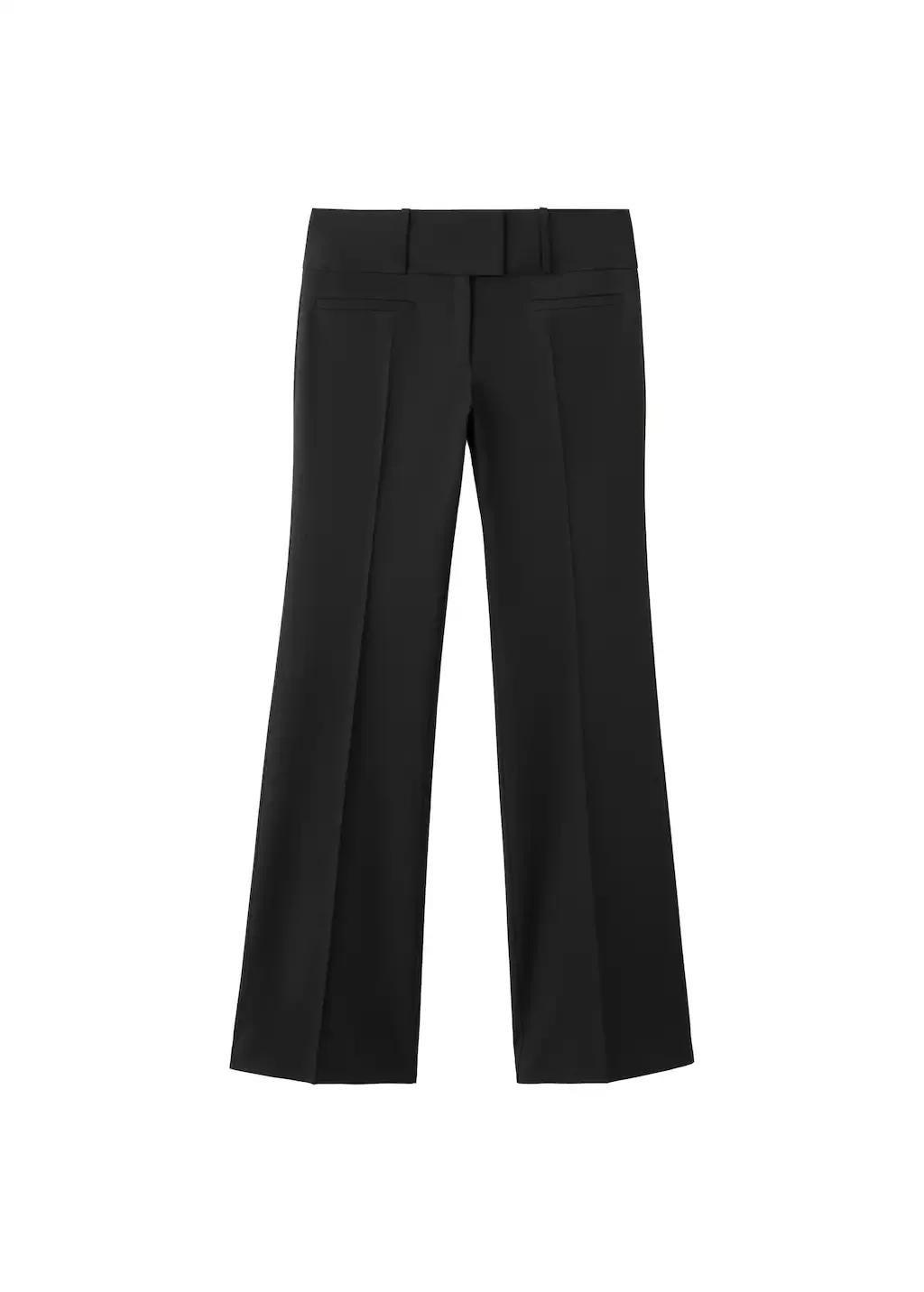 Black Straight-Leg Trousers With Belt Loops, Black, large image number 5
