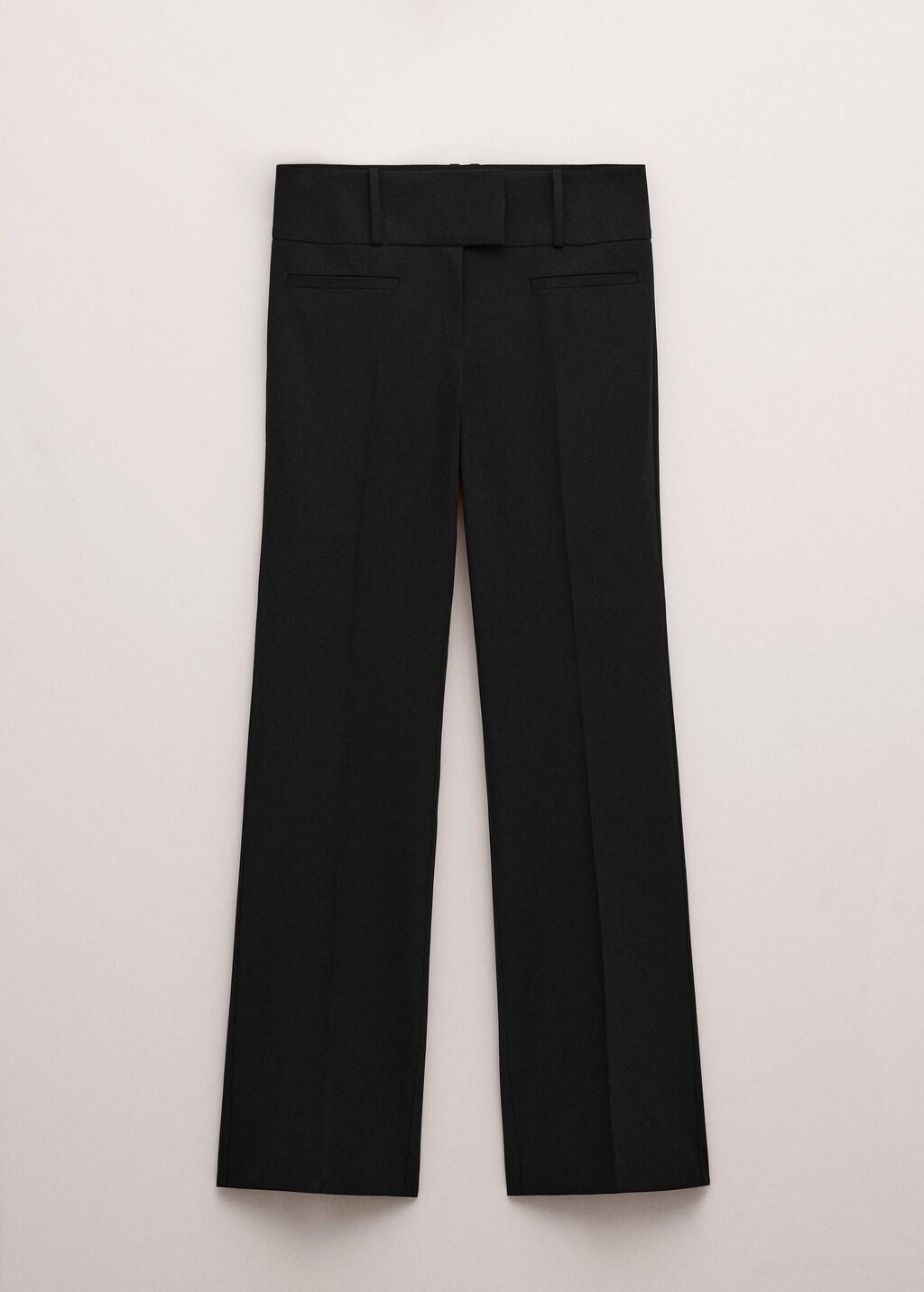 Black Straight-Leg Trousers With Belt Loops, Black, large image number 6