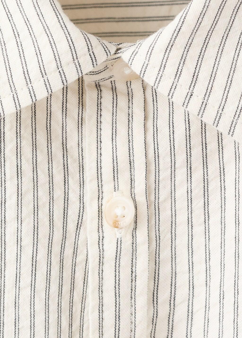Beige Striped Cotton Shirt, Kids Boy, Light Beige, large image number 0