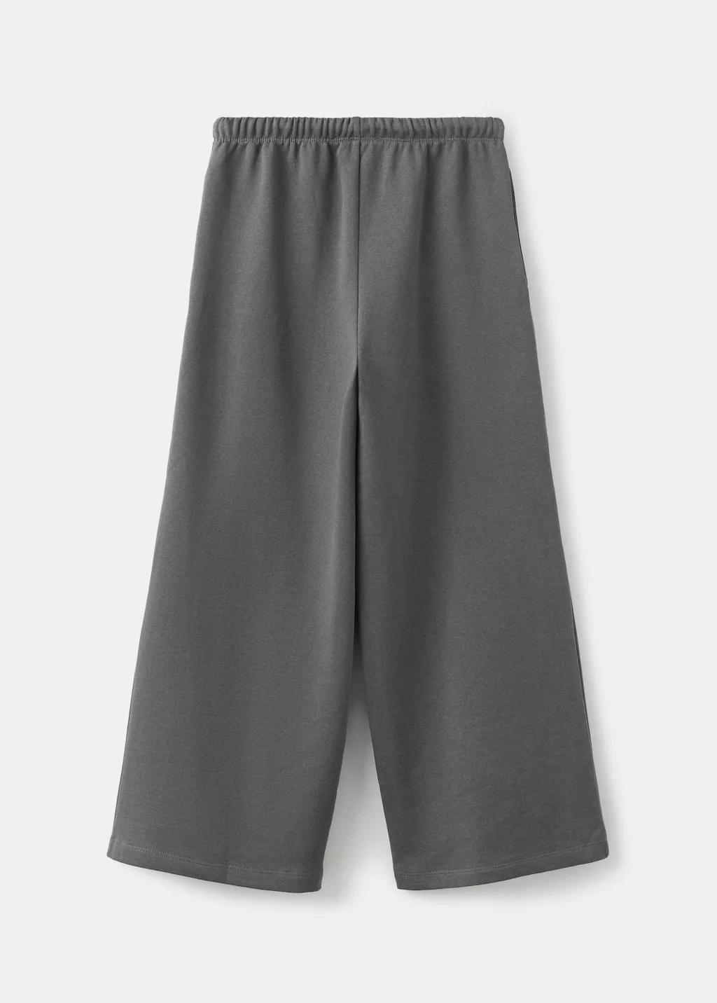 Grey Cotton Drawstring Joggers, Kids Girls, Charcoal, large image number 4