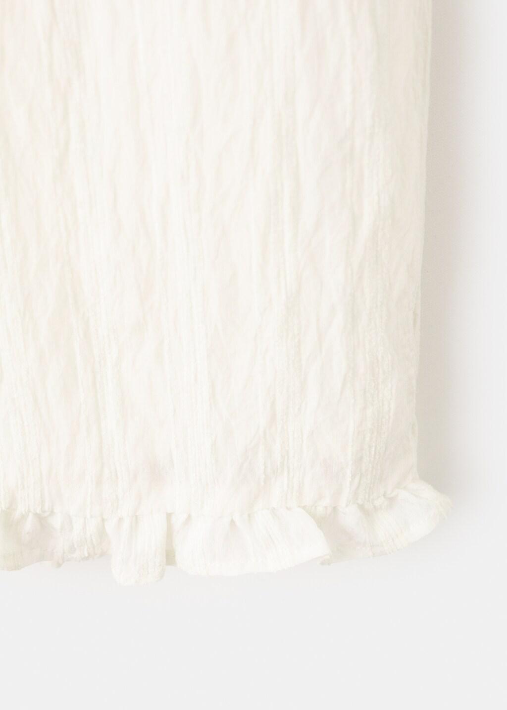 Beige Textured Trousers With Ruffled Hem, Kids Girls, Light Beige, large image number 1