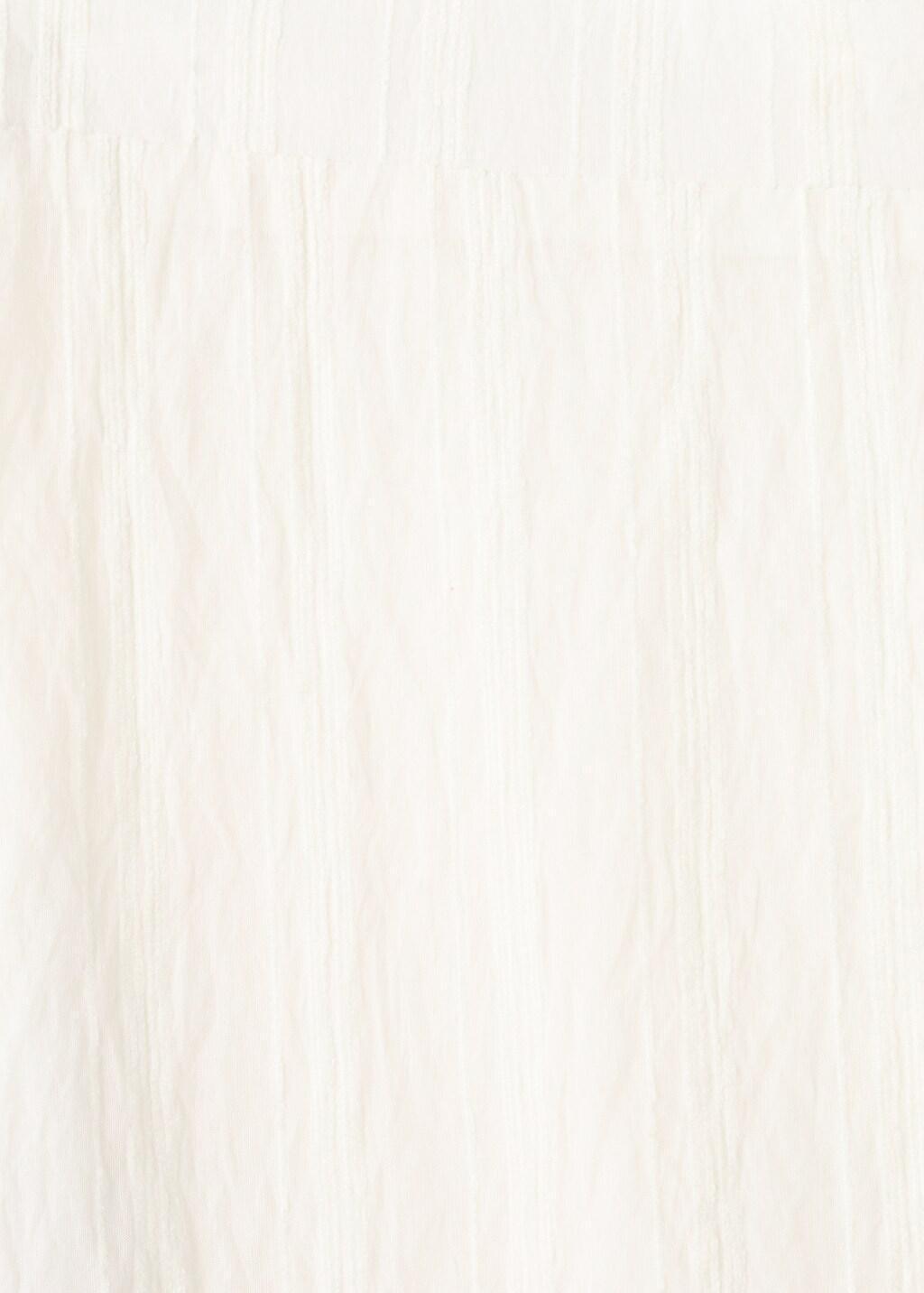 Beige Textured Trousers With Ruffled Hem, Kids Girls, Light Beige, large image number 3