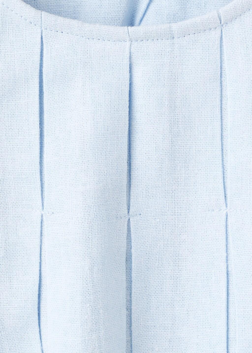 Blue Short Linen Dress, Baby Girls, Light-Pastel Blue, medium
