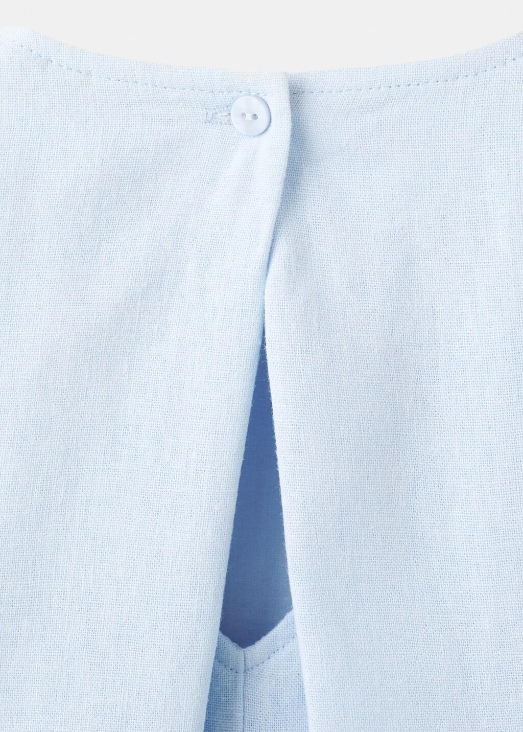 Blue Short Linen Dress, Baby Girls, Light-Pastel Blue, large image number 3