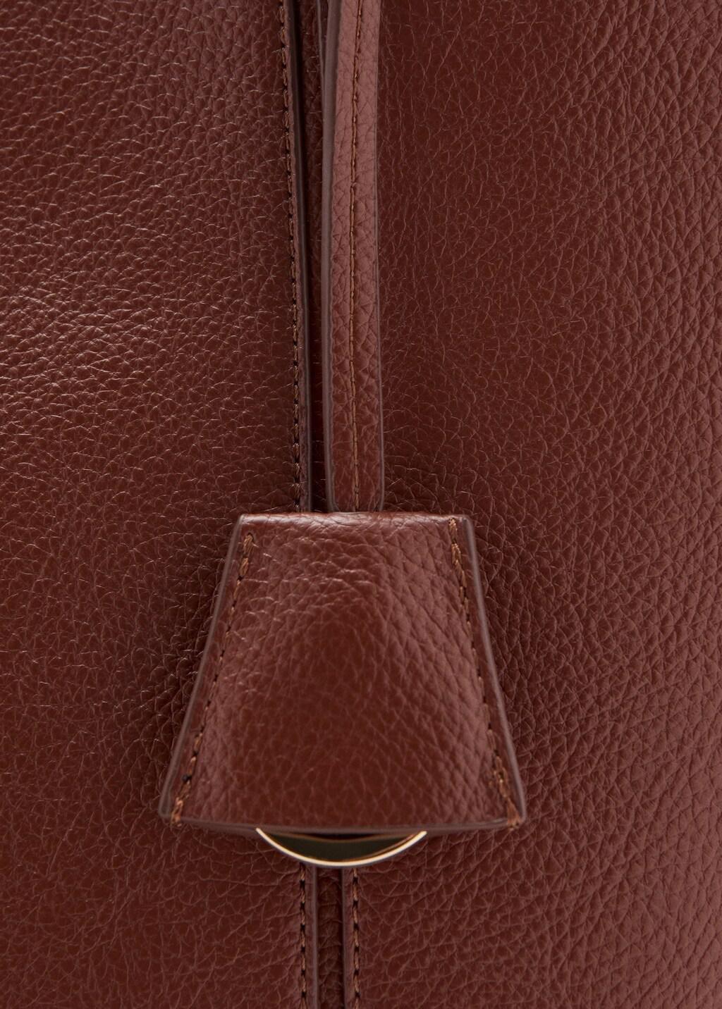 Brown Shopper Bag With Handles, 0201_CU, large image number 1