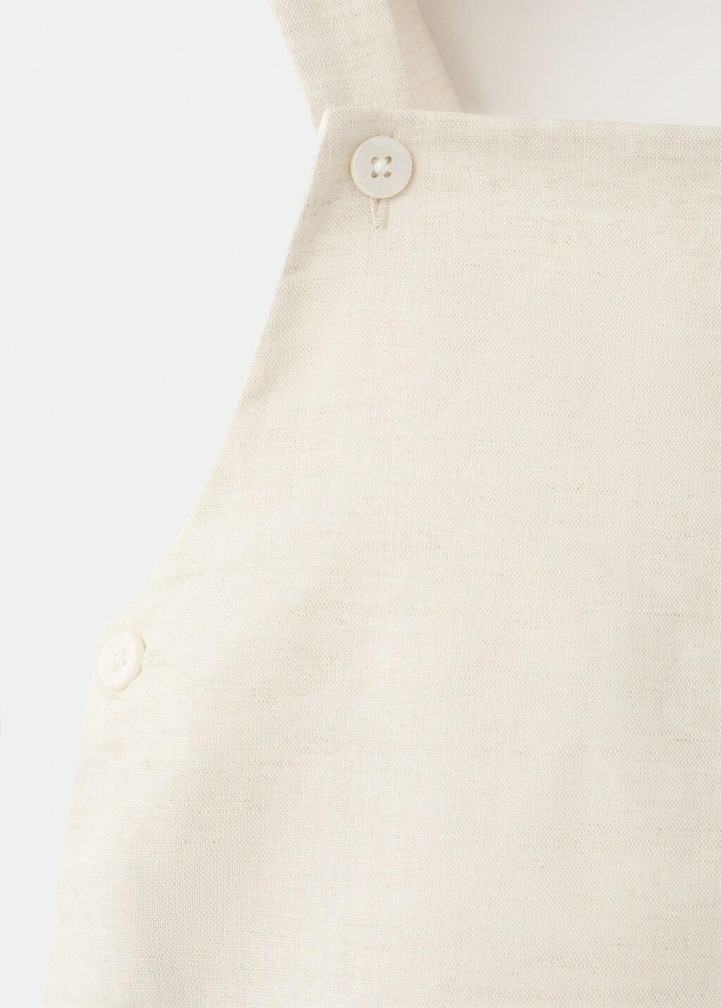 Beige Linen Romper, Baby Girls, 0201_08, large image number 0